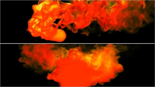 Dynamic Fluid Red Smoke Transition Element