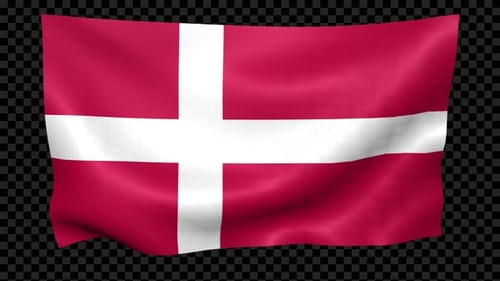 Flagge Dänemarks weht mit Schleife
