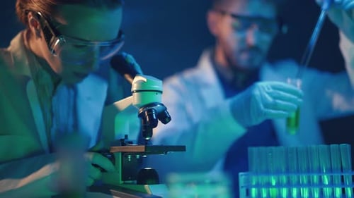 Scientists are Analyzing Samples in Medical Research Laboratory