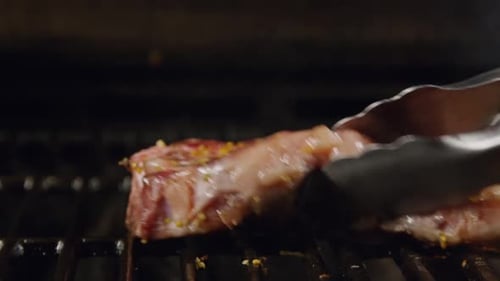 Porterhouse Beef Or T-Bone Steak On The Grill With Flames 38