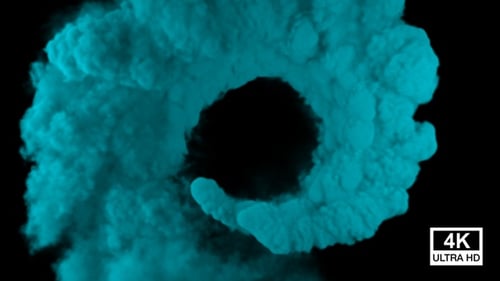 Teal Smoke Explosion Reveal Transition