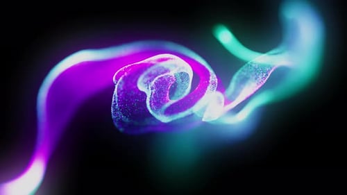 Abstract Glowing Neon Particle Fluid Energy Loop Background