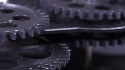 Rotating Cogs Close Up