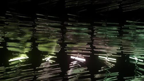 Dynamic Abstract Background of Glowing Horizontal Tubes