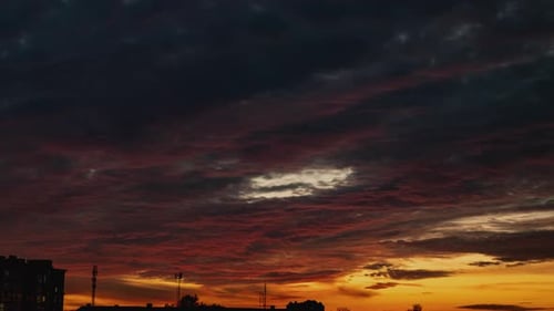 Amazing Sunset Over The City