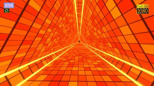 Futuristic Geometric Grid Tunnel Loop Background