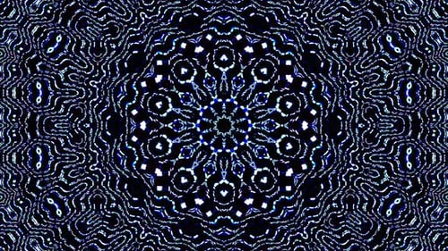 Dynamic Abstract Blue Geometric Kaleidoscope Pattern