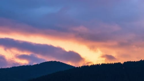 Time Lapse of Clouds at Golden Sunset