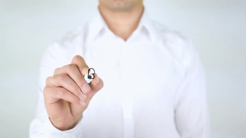 Hand Writing Bankruptcy on Glass Surface