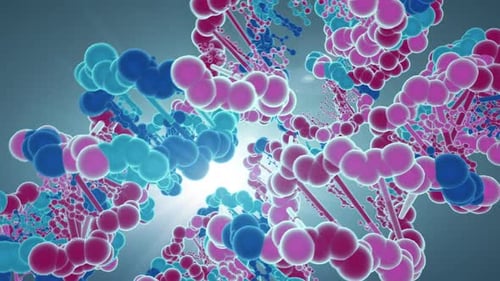 Futuristic Rotating 3D DNA Double Helix Science Animation