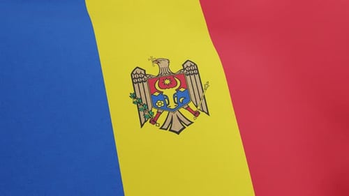 Waving Flag of Moldova Loopable Background Animation