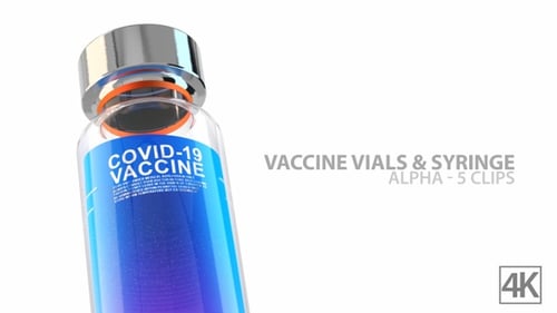 3D COVID-19 Vaccine Vial and Syringe Medical Animation