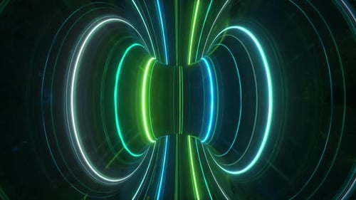 Abstract Neon Light Tunnel Loop Background