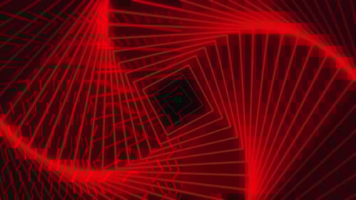 Red Retro Background Abstract Glowing Futuristic Corridor Poligon Grid Wireframe Tunnel