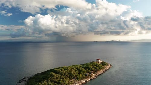 Aerial View Beautiful Bay at Sunrise