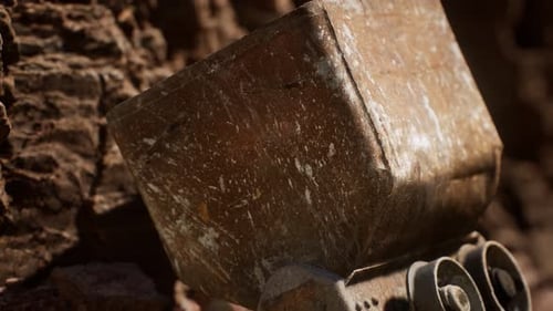 Abandoned Gold Mine Trolley Used To Cart Ore During the Gold Rush