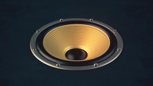 Golden Speaker Cone Pulsating Animation