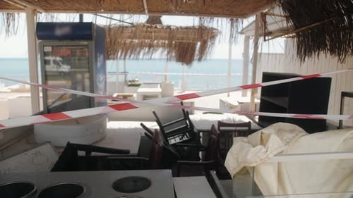 Empty Closed Cafe During Coronavirus Pandemic