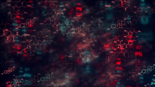 Red Blue Chemical Science Background - 1920x1080, 10 Second, Loop, Pr422