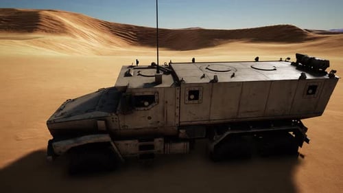 Armoured Military Truck in Desert