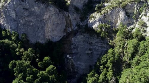 Steep green mountain slope