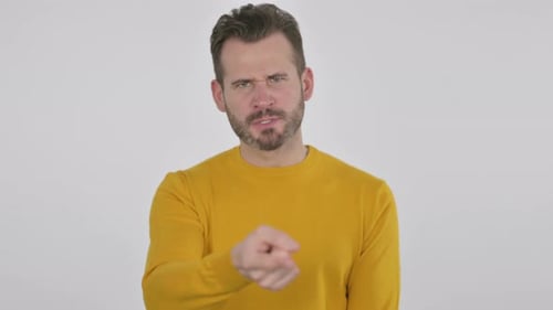 Angry Man Gesturing and Yelling at the Camera