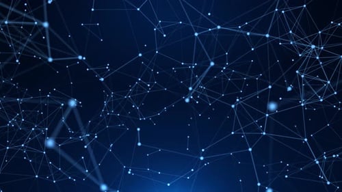 Animated Blue Geometric Network Technology Background