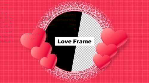 Valentines Day Frame Love Heart Shape with Alpha