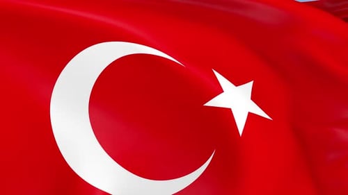 Looping Realistic Waving Turkish Flag Animation
