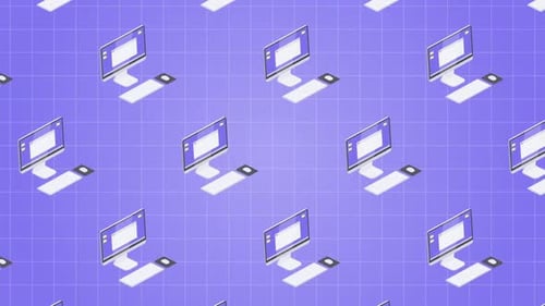 Seamless Isometric Computer Technology Grid Loop Background