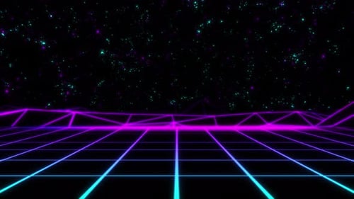 Concept 12-N1 Infinite Abstract Neon Retrowave Animated Background