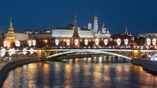 Evening Hyper Lapse of Moscow Kremlin