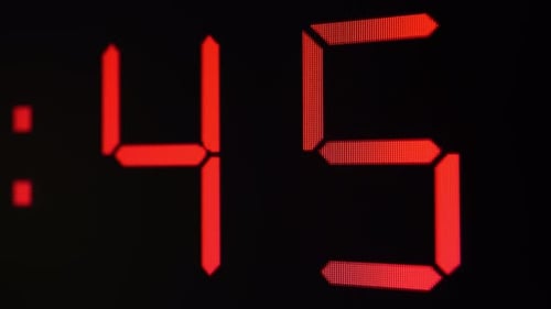 Digital Display Counting Down in Close Up