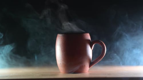 Rustic Ceramic Mug with Steam