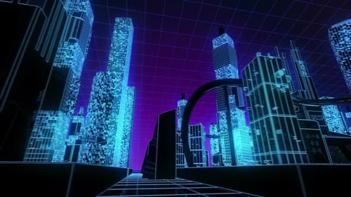 4k Cybernetic Neon City