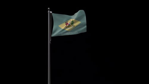 Flagge des Bundesstaates Delaware, 2K Prores 4444 Filmmaterial mit Alpha