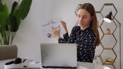 Woman Presenting Graphs During Online Meeting