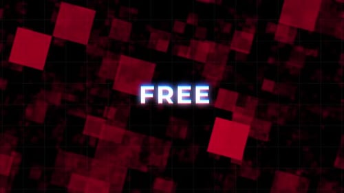 Digital Glitch Text Reveal with Abstract Square Background