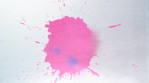 Throwing paint on white paper, Slow Motion