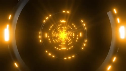 Tunnel néon radial orange 4k