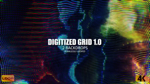Glowing Digital Grid Waveform Background Loop