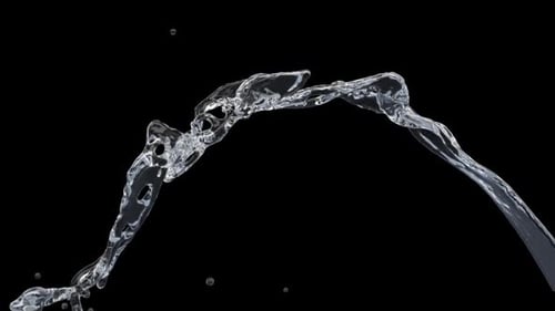 Dynamic Clear Water Splash Arching Flow Transition