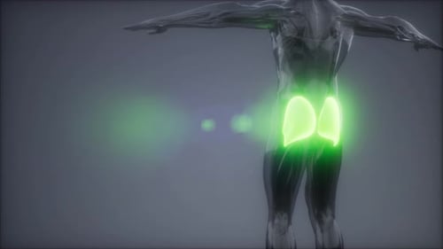 3D Human Body Scan Highlighting Gluteal Muscles