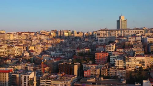 Beyoglu District of Istanbul on Sunny Morning in Spring
