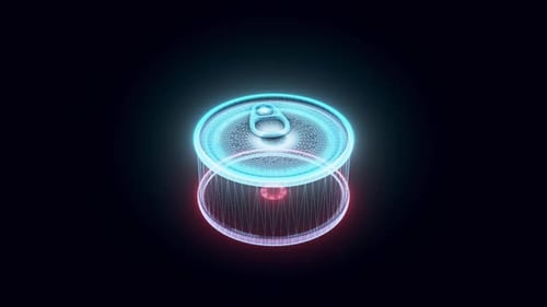Closed Metal Tin Can Hologram 4k