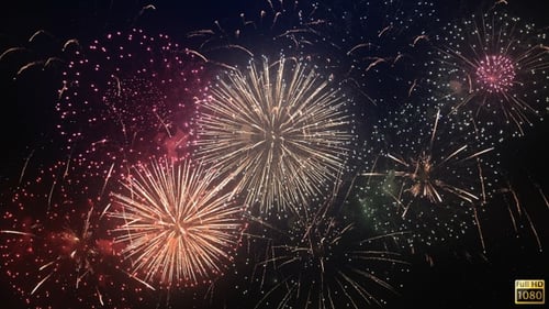 Vibrant Fireworks Bursting Display for Festive Celebrations