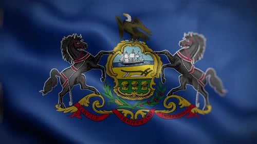 Animated Pennsylvania State Flag with Emblem