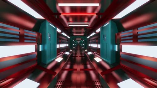 Futuristic Sci-Fi Tunnel Flight Abstract Animation Background
