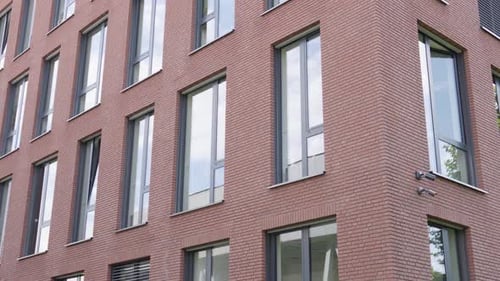 An Office Building in an Urban Area on a Sunny Day - Closeup