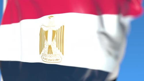 Egypt Flag Waving in Realistic Fabric Animation